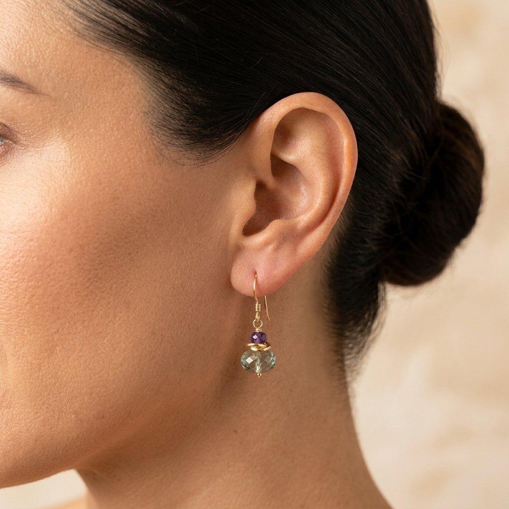 Elegant Retro Beaded Double Band Stud Earrings