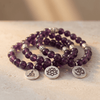 Spiritual Amethyst Purple Beaded Stretch Bracelet