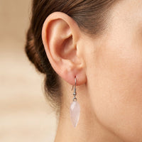 Rose Quartz Silver Teardrop Earrings