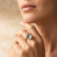 Vintage Raw Stone Adjustable Boho Ring