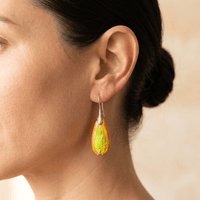Orange Jasper Silver Teardrop Earrings