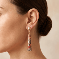 Handmade Gold Pink Imperial Jasper Drop Earrings