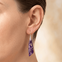 Purple Jasper Silver Teardrop Drop Earrings