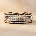 Natural Amazonite Tibetan Silver Bead Wrap Bracelet