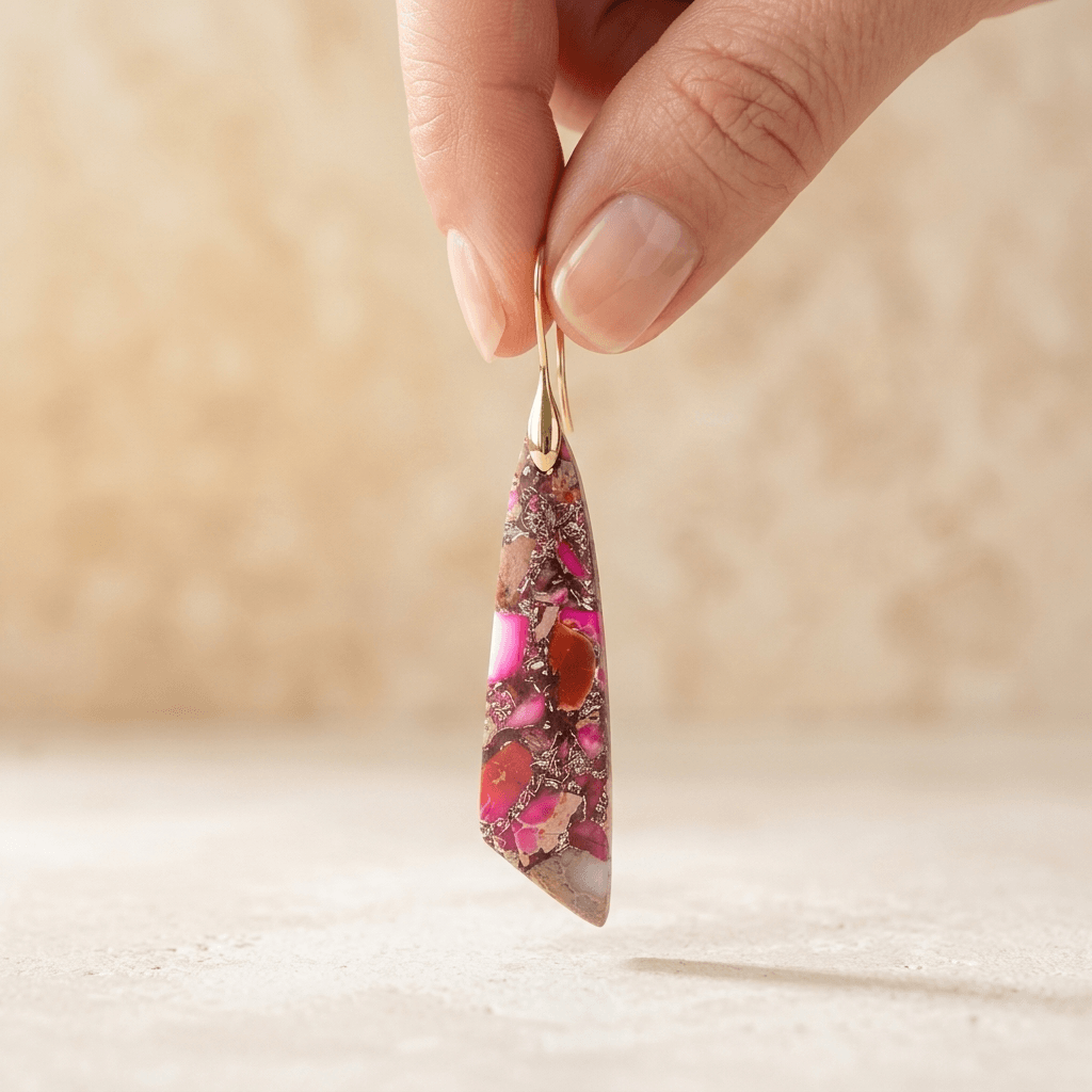 Pink Tourmaline Gold Drop Earrings