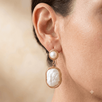 Gold Wire Pearl Drop Earrings