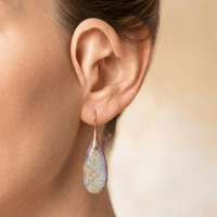 Purple Jasper Gold Teardrop Drop Earrings