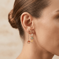 Colorful Natural Stone Gold Drop Earrings