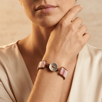 Pink Opal Stone Silver Charm Leather Wrap Bracelet