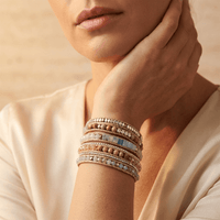 Bohemian Gold Beaded Natural Stone Wrap Bracelet