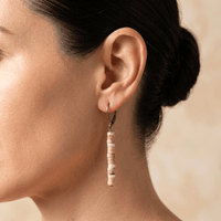 Natural Jasper Stacked Tube Dangle Earrings
