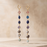 Chakra Gemstone Gold Drop Earrings