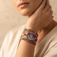 Purple Turquoise Jasper Copper Wrap Bracelet