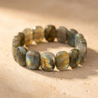 Labradorite Iridescent Oval Bead Bracelet