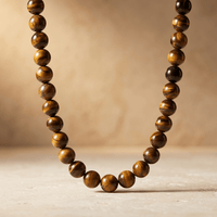 Natural Tiger Eye Round Bead Necklace