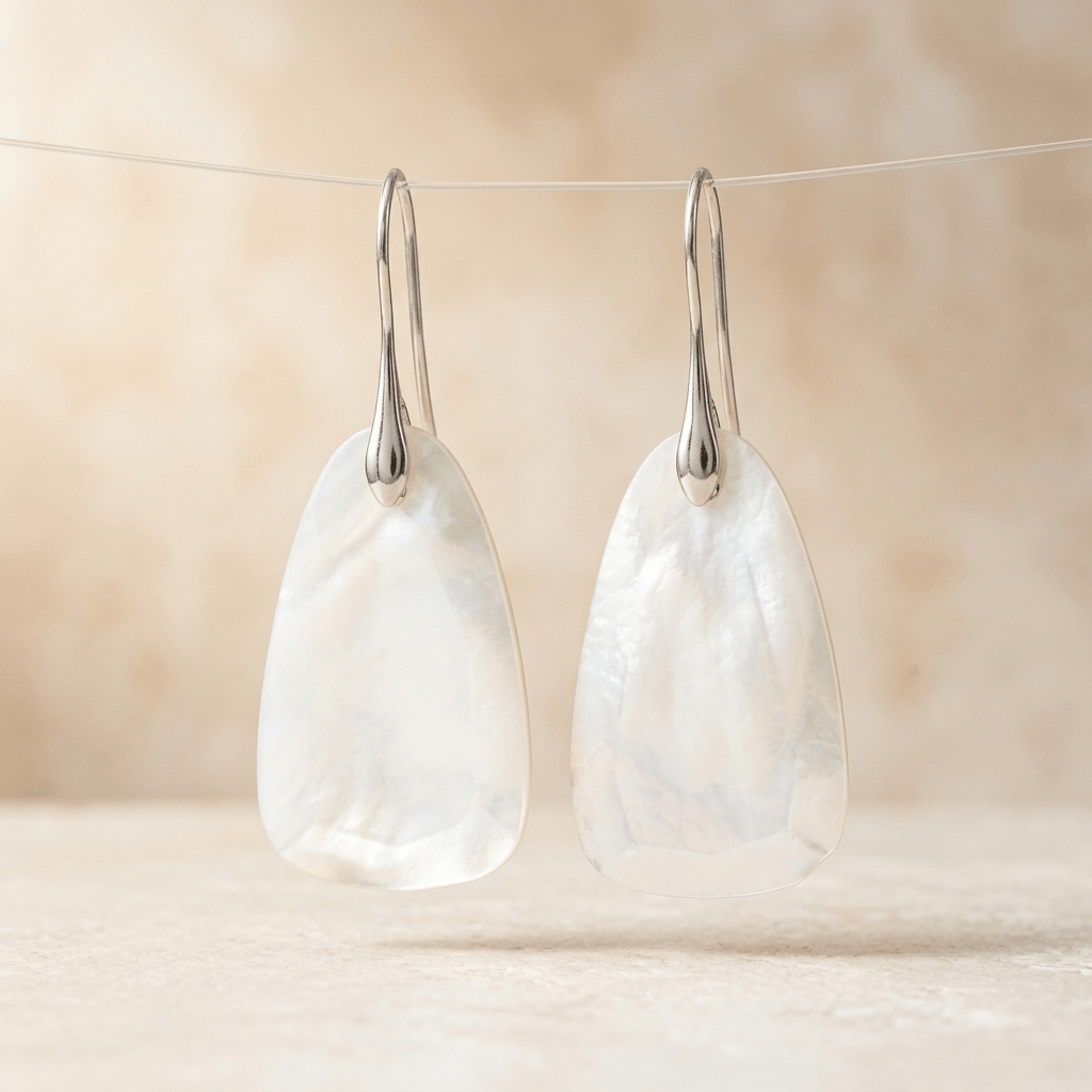 Natural Mother of Pearl Teardrop Earrings