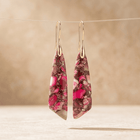 Pink Tourmaline Gold Drop Earrings