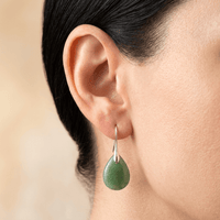 Green Aventurine Silver Drop Earrings