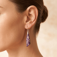 Purple Jasper Silver Teardrop Drop Earrings
