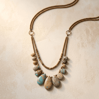Handmade Natural Jasper Teardrop Beaded Necklace