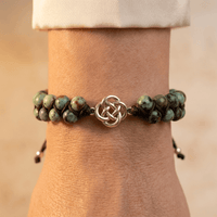 Natural African Turquoise Beaded Braided Bracelet