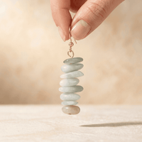 Natural Green Jade Stacked Drop Earrings