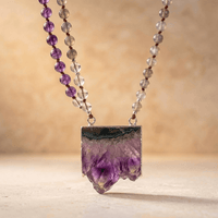 Natural Amethyst Druzy Stone Pendant Necklace