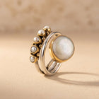 Bohemian Gold Mother Of Pearl Multi Ring