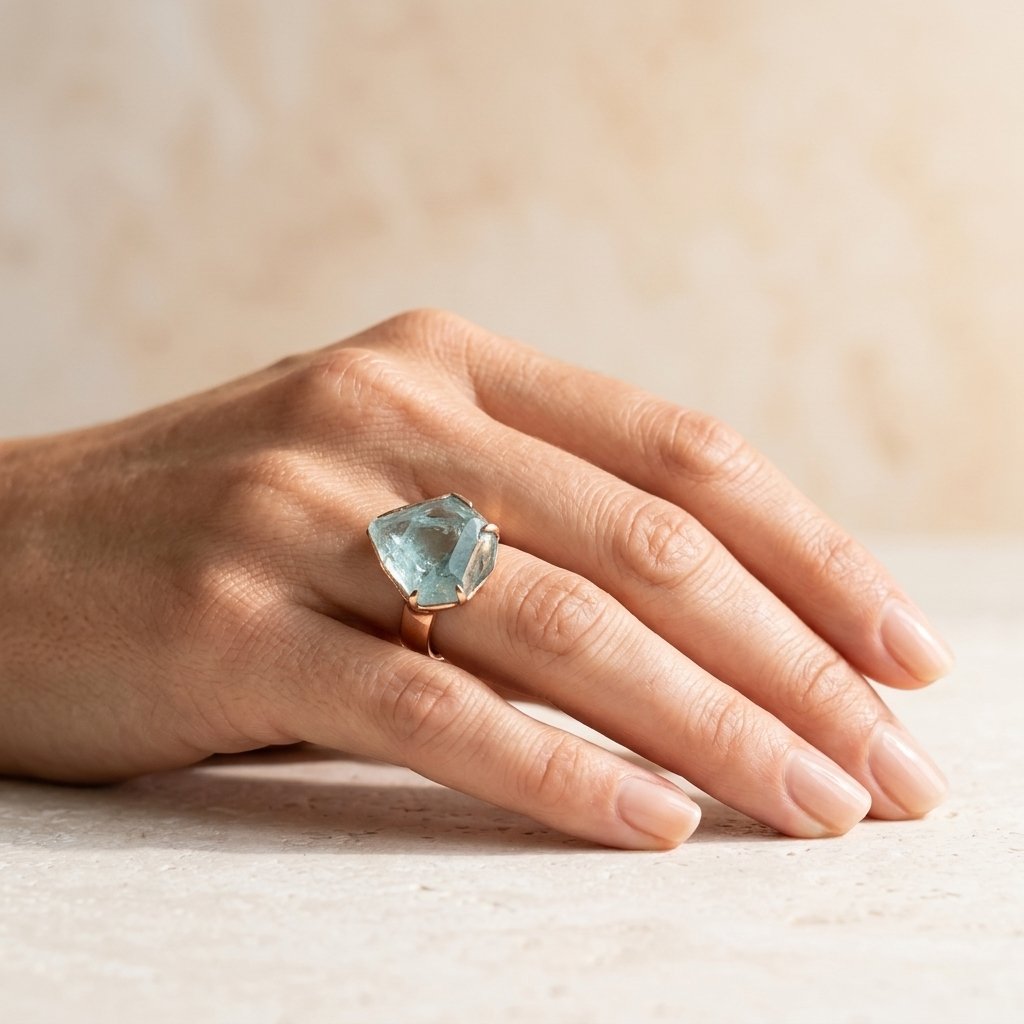 Vintage Raw Stone Adjustable Boho Ring