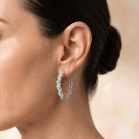 Balancing Amazonite Hoop Earrings
