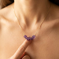 Bohemian Gold Amethyst Chip Necklace