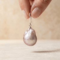 Elegant Silver Baroque Freshwater Pearl Earrings