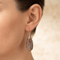 Purple Jasper Gold Teardrop Drop Earrings