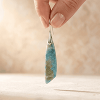 Natural Amazonite Silver Teardrop Earrings