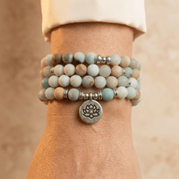 Natural Amazonite Matte Stone Yoga Bracelet