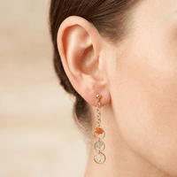 Colorful Natural Stone Gold Drop Earrings