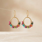 Gold Cubic Zirconia Round Hoop Earrings