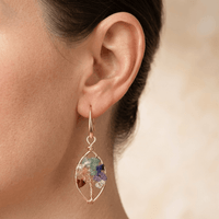 Chakra Gemstone Gold Wire Earrings