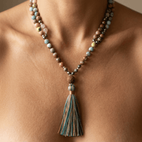 Natural Multicolor Gemstone Tassel Beaded Necklace