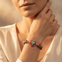 Imperial Jasper Heart Gold Beaded Bracelet
