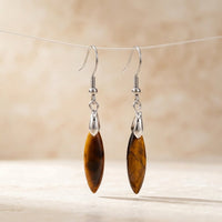 Natural Tiger Eye Teardrop Dangle Earrings