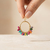 Gold Cubic Zirconia Round Hoop Earrings