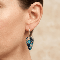 Azurite Blue Turquoise Sterling Silver Teardrop Earrings