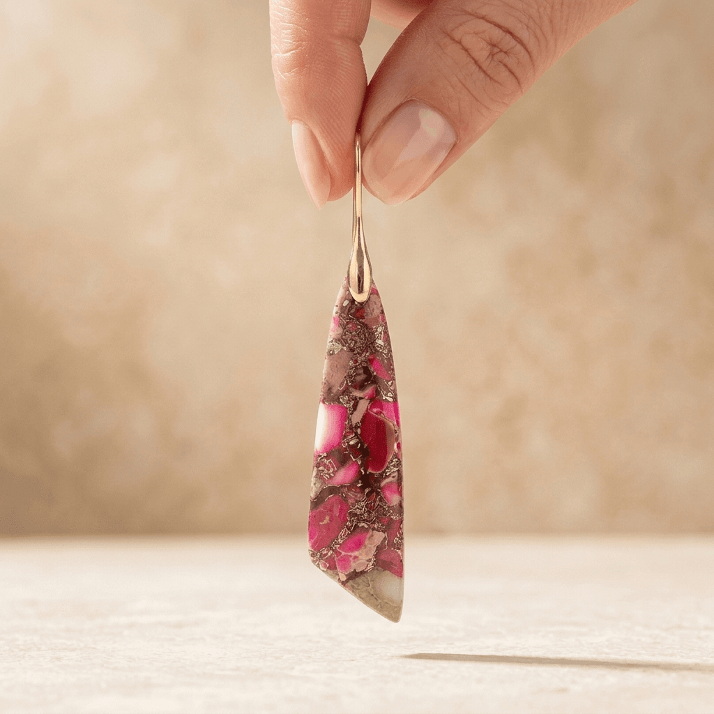 Pink Tourmaline Gold Drop Earrings