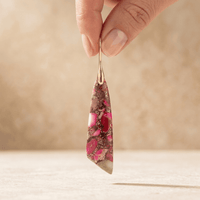 Pink Tourmaline Gold Drop Earrings