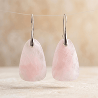 Rose Quartz Sterling Silver Teardrop Earrings