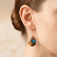 Colorful Resin Gold Teardrop Earrings