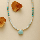 Amazonite Turquoise Gold Bead Necklace