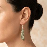 Green Jasper Silver Teardrop Drop Earrings