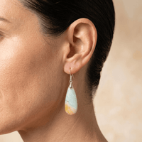 Natural Amazonite Silver Teardrop Earrings